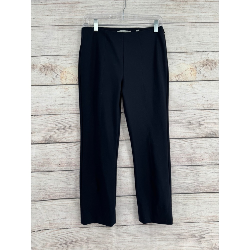 Vince Cropped Trousers Women Large Black Slim Leg Stretch Side Zip VR52921199